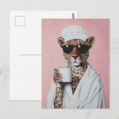 Ontspannen Leopard Morning Vibes Briefkaart (Voorkant / Achterkant)