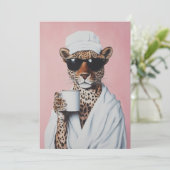 Ontspannen Leopard Morning Vibes Kaart (Staand voorkant)