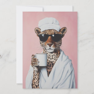 Ontspannen Leopard Morning Vibes Kaart