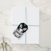 Ontspannen luchtvibes Hemelse Bunny Cadeaulabel (Met Touw)