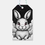 Ontspannen luchtvibes Hemelse Bunny Cadeaulabel (Achterkant)