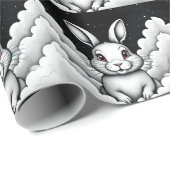 Ontspannen luchtvibes Hemelse Bunny Cadeaupapier (Rol Hoek)