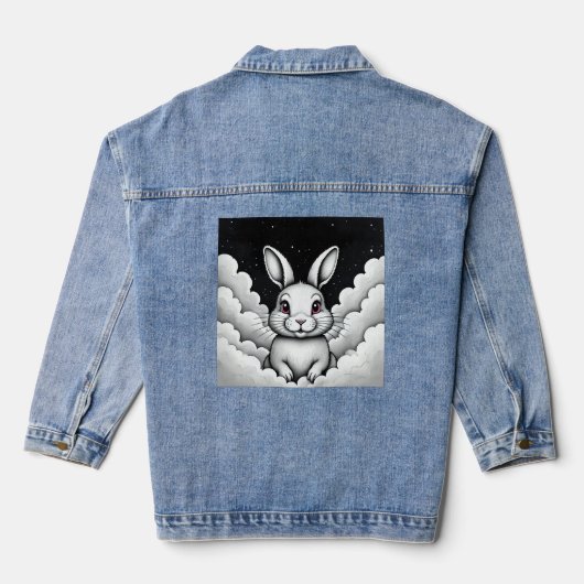 Ontspannen luchtvibes Hemelse Bunny Denim Jacket (Achterkant)