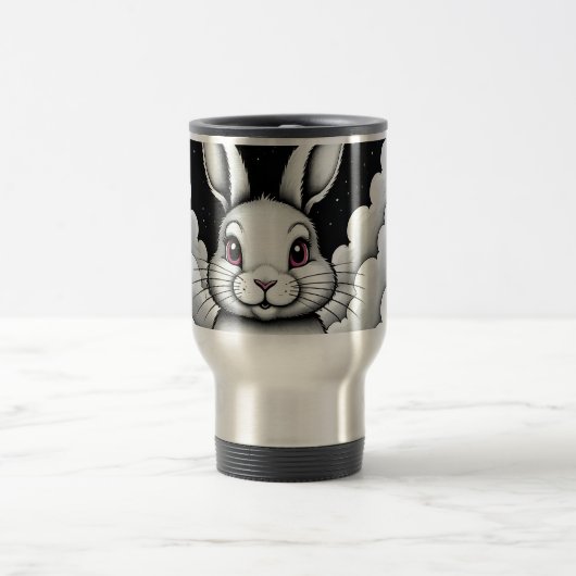 Ontspannen luchtvibes Hemelse Bunny Reisbeker (Center)