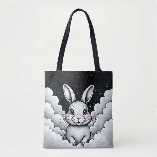 Ontspannen luchtvibes Hemelse Bunny Tote Bag (Voorkant)