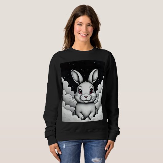 Ontspannen luchtvibes Hemelse Bunny Trui (Voorkant volledig)