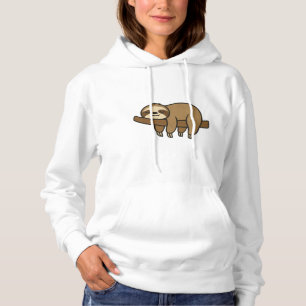 Ontspannen luiaard op tak retro logo klassiek T-sh Hoodie