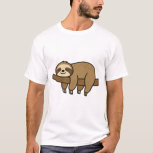 Ontspannen luiaard op tak retro logo klassiek T-sh T-shirt