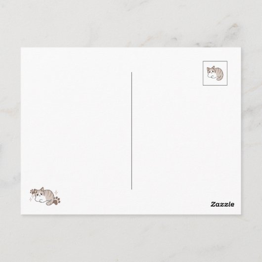 Ontspannen & Luie Vibes voor Cat Lovers Design Briefkaart (Achterkant)