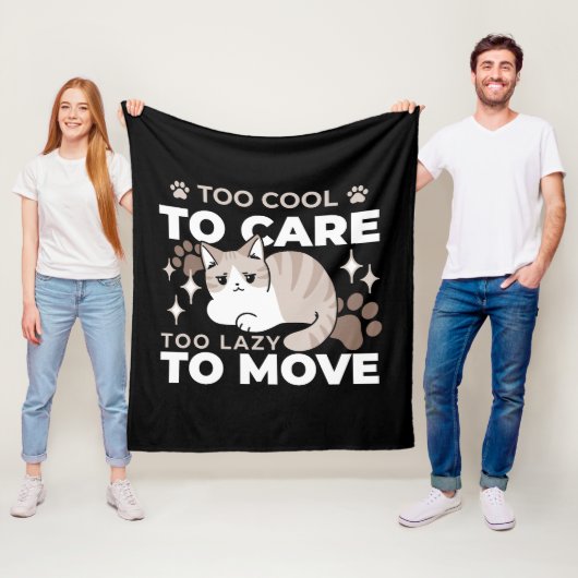 Ontspannen & Luie Vibes voor Cat Lovers Design Fleece Deken (In situ)