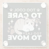 Ontspannen & Luie Vibes voor Cat Lovers Design Glazen Onderzetter (Achterkant)