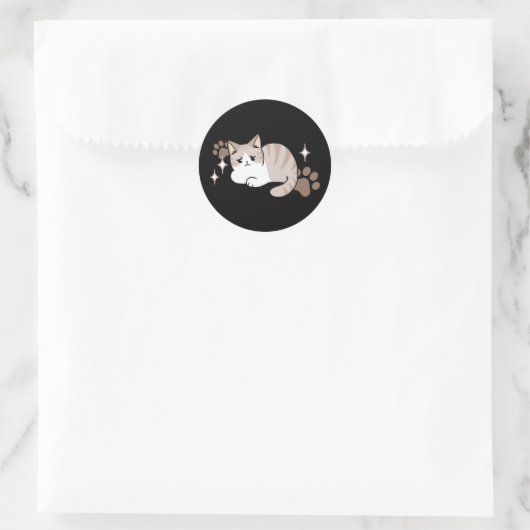 Ontspannen & Luie Vibes voor Cat Lovers Design Ronde Sticker (Tas)