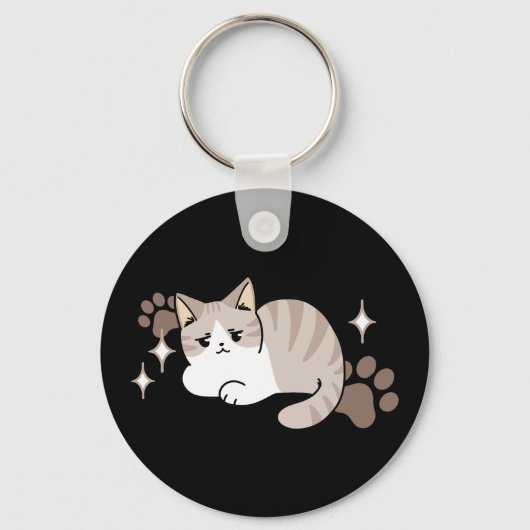 Ontspannen & Luie Vibes voor Cat Lovers Design Sleutelhanger (Voorkant)