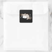 Ontspannen & Luie Vibes voor Cat Lovers Design Vierkante Sticker (Tas)