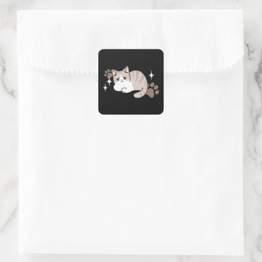 Ontspannen & Luie Vibes voor Cat Lovers Design Vierkante Sticker (Tas)