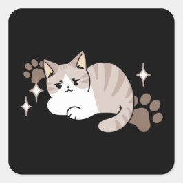 Ontspannen & Luie Vibes voor Cat Lovers Design Vierkante Sticker
