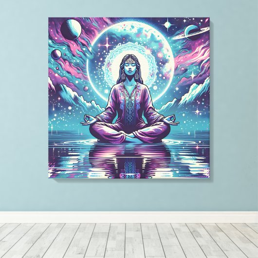 Ontspannen Meditatie Ruimte en Reflectie Canvas Afdruk (Insitu (Houten vloer))