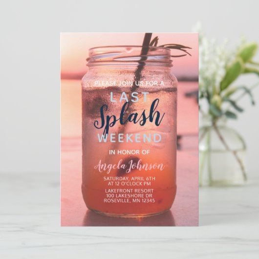 Ontspannen meer en metselwerk pot Bachelorette-wee Kaart (Staand voorkant)