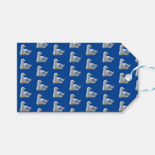 Ontspannen Meeuw aan de Zee   Kust Blauw Zeekant Cadeaulabel