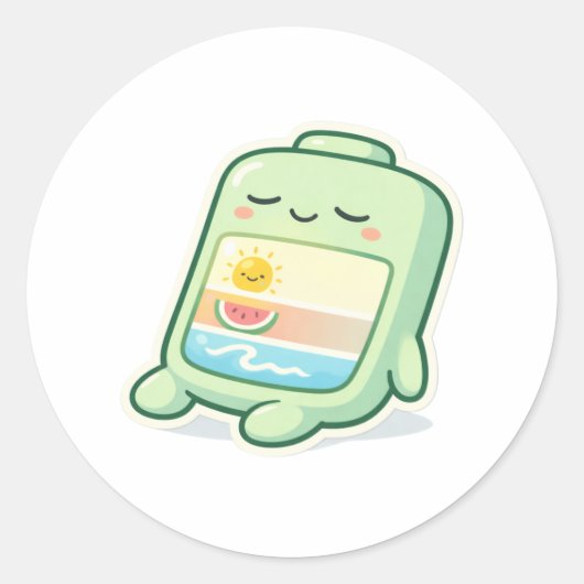 Ontspannen modus ronde sticker (Voorkant)