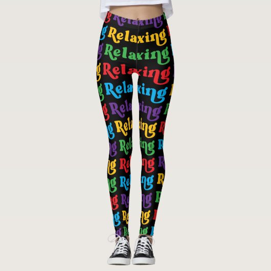Ontspannen, Multi-color, Retro Leggings (Voorkant)