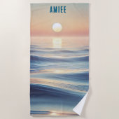 Ontspannen oceaan en zonsopgang strandlaken (Voorkant)