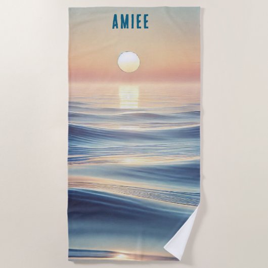 Ontspannen oceaan en zonsopgang strandlaken (Voorkant)