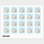Ontspannen Onsen Handdoek Vierkante Sticker (Vel)