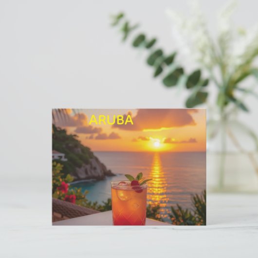 Ontspannen op Aruba Feestdagenkaart (Staand voorkant)