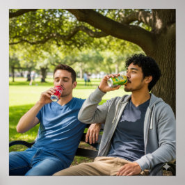 Ontspannen op een Park Bench Poster