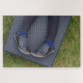 Ontspannen op het gras legpuzzel