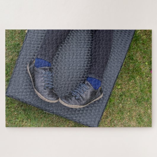 Ontspannen op het gras legpuzzel (Horizontaal)