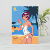 Ontspannen op het strand Bachelorette Party Invita Kaart (Staand voorkant)