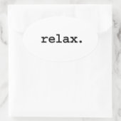 ontspannen. ovale sticker (Tas)