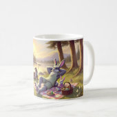 Ontspannen paaspicknick bij het meer koffiemok (Voorkant rechts)