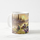 Ontspannen paaspicknick bij het meer koffiemok (Voorkant links)