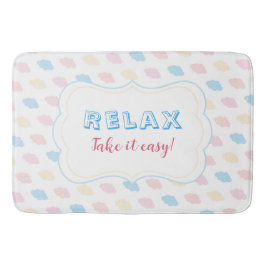 Ontspannen Pastel Kleur Wolken Roze Blauw Geel Mod Badmat