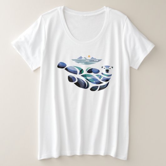 Ontspannen polair Beer Grote Maat T-shirt (Design voorkant)