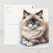 Ontspannen Ragdoll Cat Illustratie Gezellig Huisdi Briefkaart (Voorkant / Achterkant)