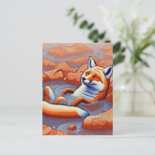 Ontspannen Red Fox Briefkaart (Staand voorkant)