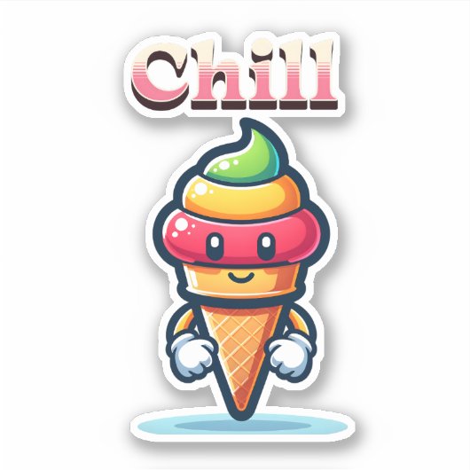 Ontspannen Regenboog Sherbet Sticker (Voorkant)