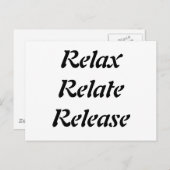 Ontspannen, Relateren, Vrijgeven, Briefkaart (Voorkant / Achterkant)