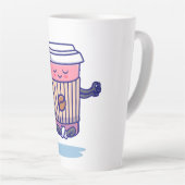 Ontspannen Schattigee koffiebeker in meditatie Latte Mok (Rechterhoek)