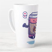 Ontspannen Schattigee koffiebeker in meditatie Latte Mok (Linkerhoek)