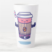 Ontspannen Schattigee koffiebeker in meditatie Latte Mok (Voorkant)