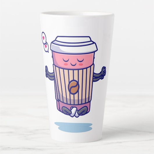 Ontspannen Schattigee koffiebeker in meditatie Latte Mok (Voorkant)