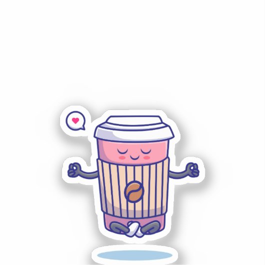 Ontspannen Schattigee koffiebeker in meditatie Sticker (Voorkant)