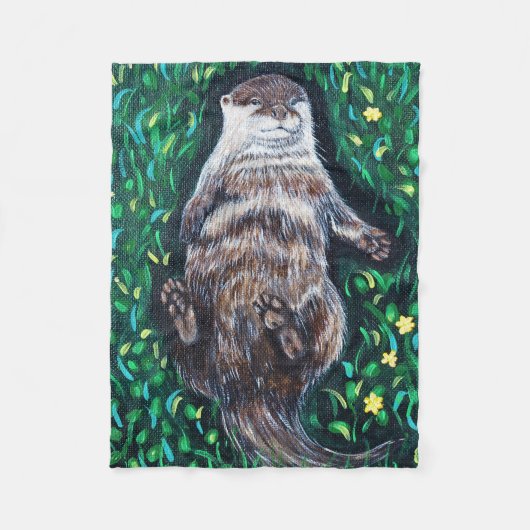Ontspannen schilderij van rivierotter fleece deken (Voorkant)