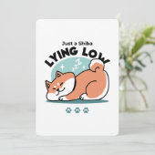 Ontspannen Shiba Inu Art: gewoon een Shiba die laa Feestdagenkaart (Staand voorkant)
