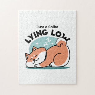 Ontspannen Shiba Inu Art: gewoon een Shiba die laa Legpuzzel